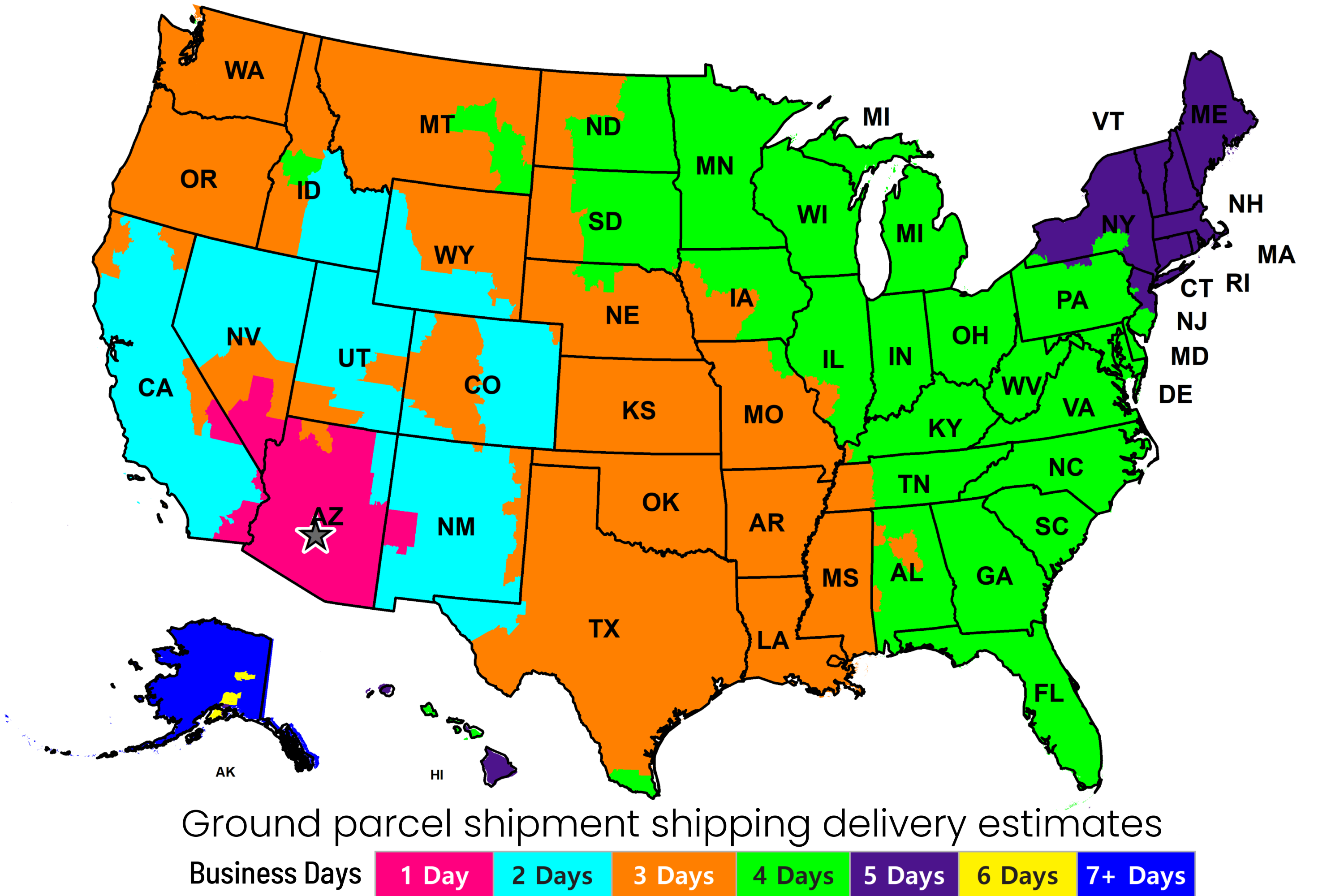Ground shipping parcel delivery estimates
